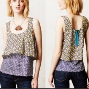 Anthropologie meadow rue Ikat layered tank